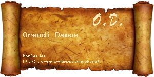 Orendi Damos névjegykártya